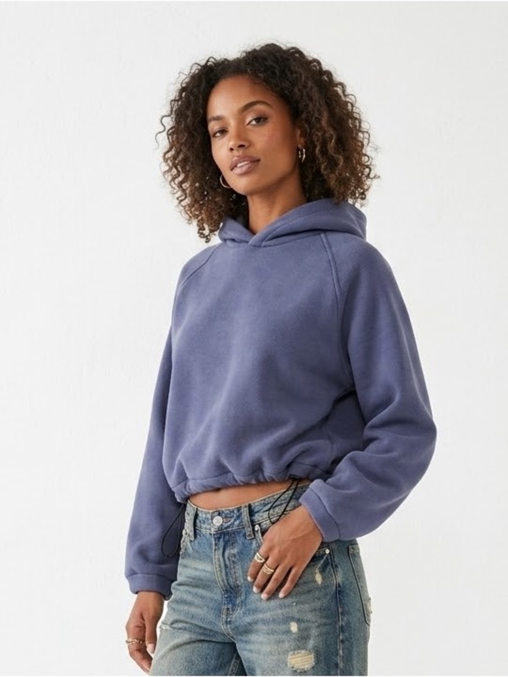 Urban Outfitters Standard Cloth Free Throw Blue Boxy Hoodie Size Small